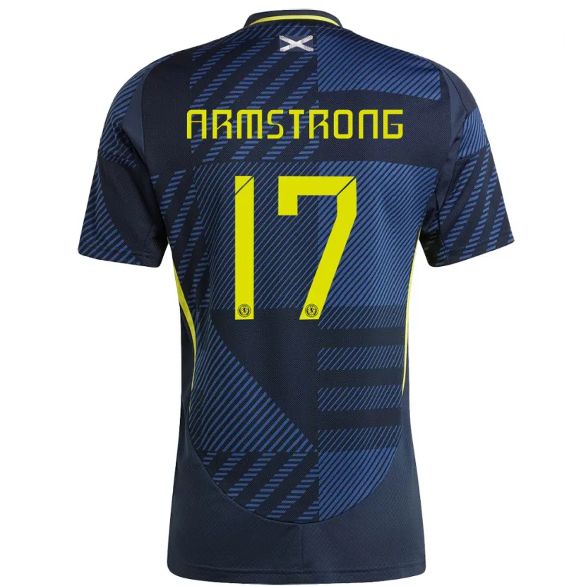 Danxen Dame Skottland Stuart Armstrong #17 Mørke Blå Hjemmetrøye Drakt Trøye 24-26 Skjorter T-Skjorte
