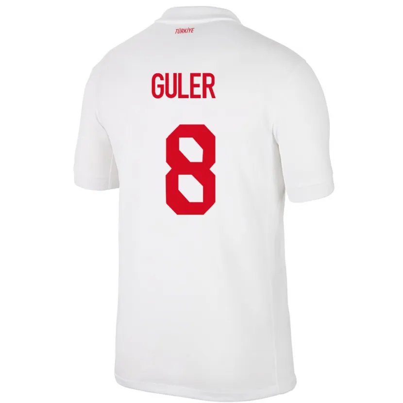 Danxen Dame Tyrkia Arda Güler #8 Hvit Hjemmetrøye Drakt Trøye 24-26 Skjorter T-Skjorte
