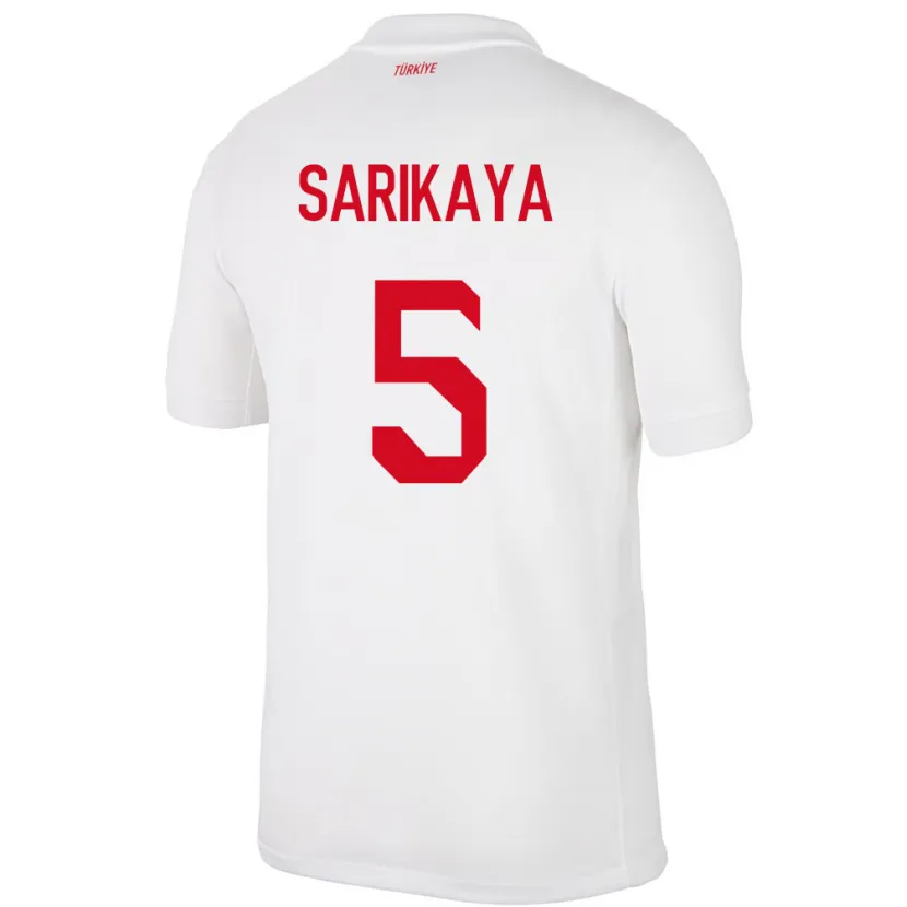 Danxen Dame Tyrkia Efe Sarıkaya #5 Hvit Hjemmetrøye Drakt Trøye 24-26 Skjorter T-Skjorte