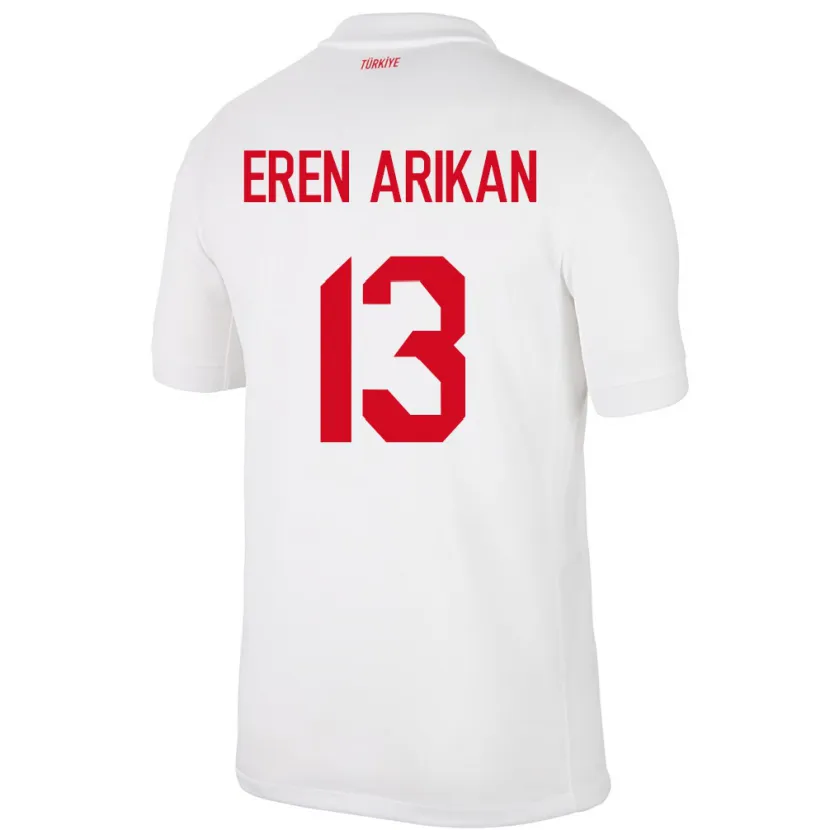 Danxen Dame Tyrkia Muhammed Eren Arıkan #13 Hvit Hjemmetrøye Drakt Trøye 24-26 Skjorter T-Skjorte