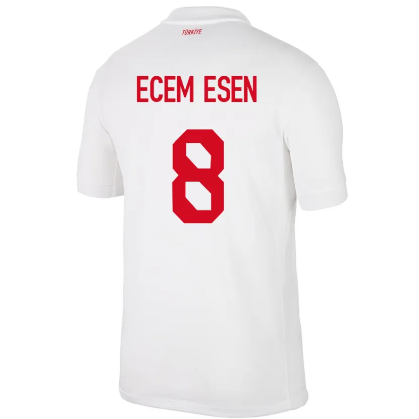 Danxen Dame Tyrkia Emine Ecem Esen #8 Hvit Hjemmetrøye Drakt Trøye 24-26 Skjorter T-Skjorte