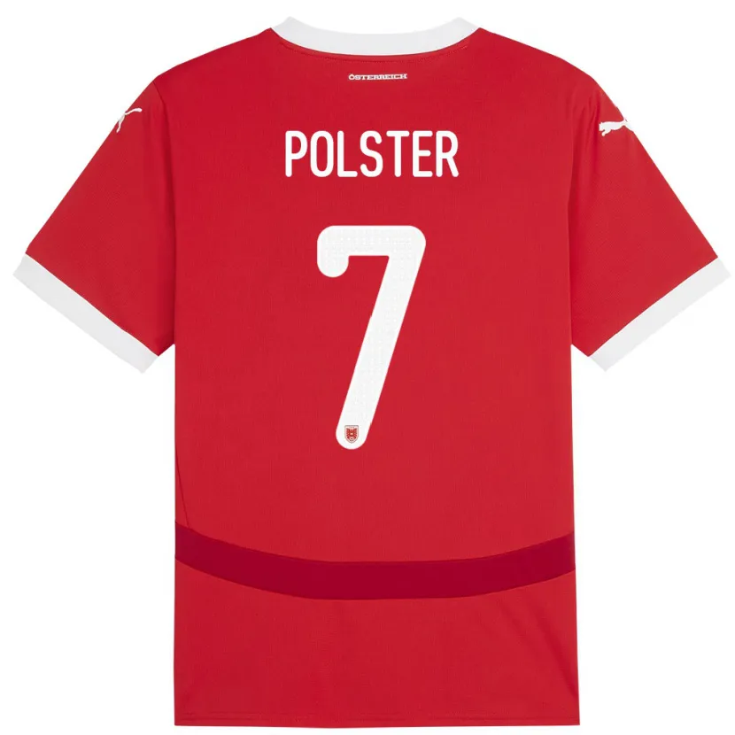 Danxen Dame Østerrike Manuel Polster #7 Rød Hjemmetrøye Drakt Trøye 24-26 Skjorter T-Skjorte