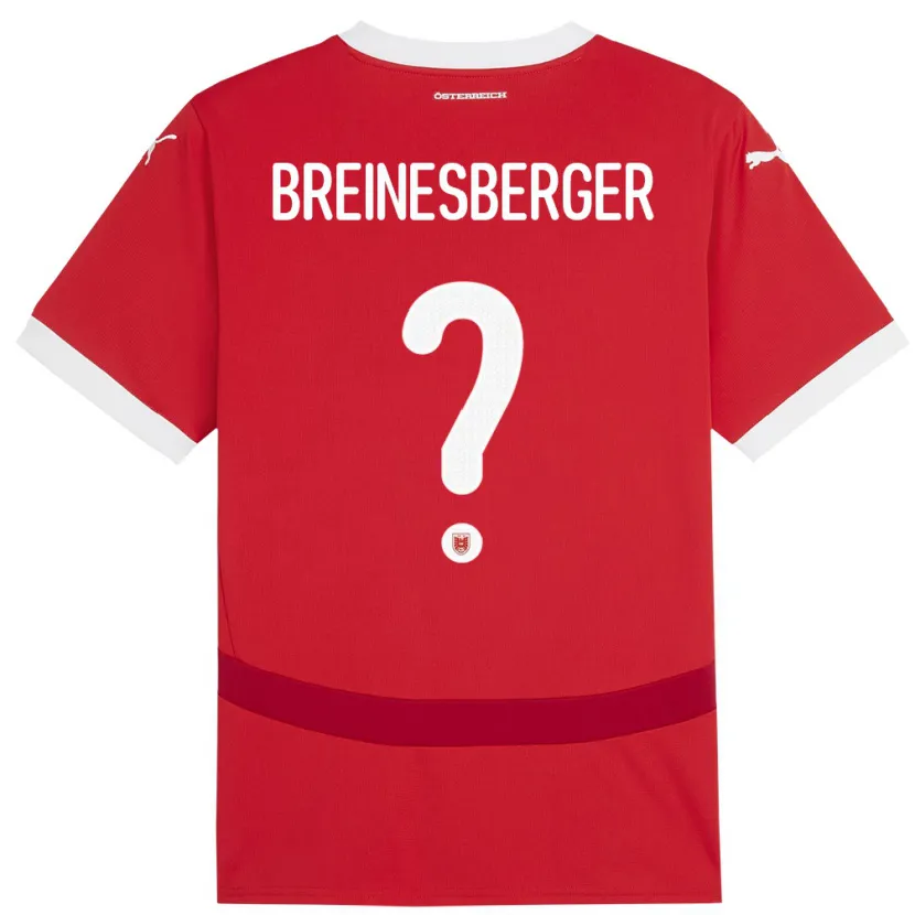 Danxen Dame Østerrike Christoph Breinesberger #0 Rød Hjemmetrøye Drakt Trøye 24-26 Skjorter T-Skjorte