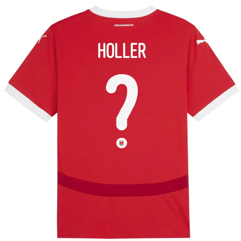 Danxen Dame Østerrike Julian Höller #0 Rød Hjemmetrøye Drakt Trøye 24-26 Skjorter T-Skjorte