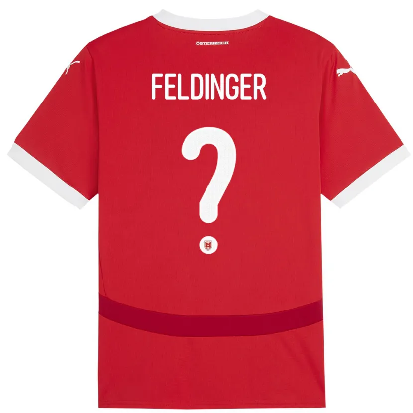 Danxen Dame Østerrike Rafael Feldinger #0 Rød Hjemmetrøye Drakt Trøye 24-26 Skjorter T-Skjorte
