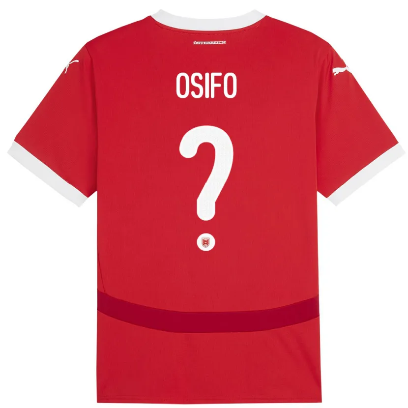 Danxen Dame Østerrike David Osifo #0 Rød Hjemmetrøye Drakt Trøye 24-26 Skjorter T-Skjorte