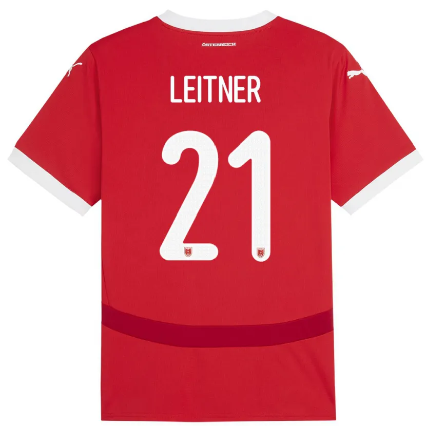 Danxen Dame Østerrike Annelie Leitner #21 Rød Hjemmetrøye Drakt Trøye 24-26 Skjorter T-Skjorte