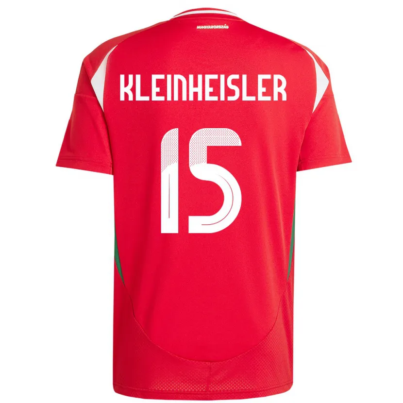 Danxen Dame Ungarn László Kleinheisler #15 Rød Hjemmetrøye Drakt Trøye 24-26 Skjorter T-Skjorte
