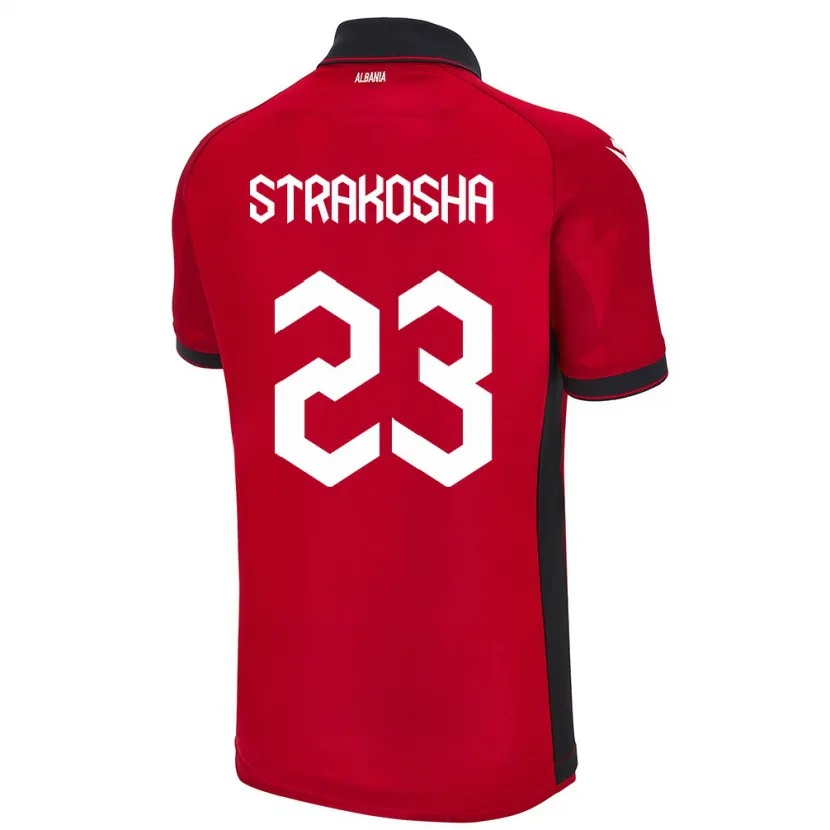 Danxen Dame Albania Thomas Strakosha #23 Rød Hjemmetrøye Drakt Trøye 24-26 Skjorter T-Skjorte