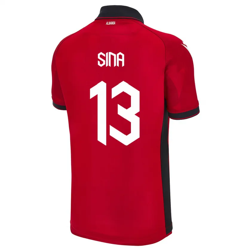 Danxen Dame Albania Samuele Sina #13 Rød Hjemmetrøye Drakt Trøye 24-26 Skjorter T-Skjorte