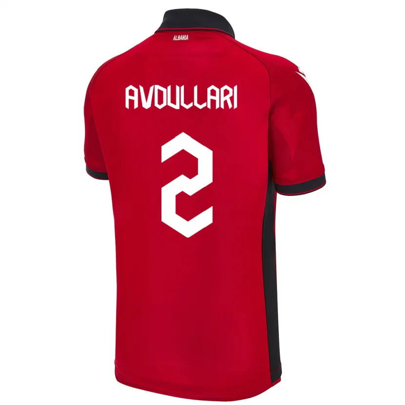 Danxen Dame Albania Davide Avdullari #2 Rød Hjemmetrøye Drakt Trøye 24-26 Skjorter T-Skjorte