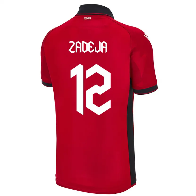 Danxen Dame Albania Darius Zadeja #12 Rød Hjemmetrøye Drakt Trøye 24-26 Skjorter T-Skjorte
