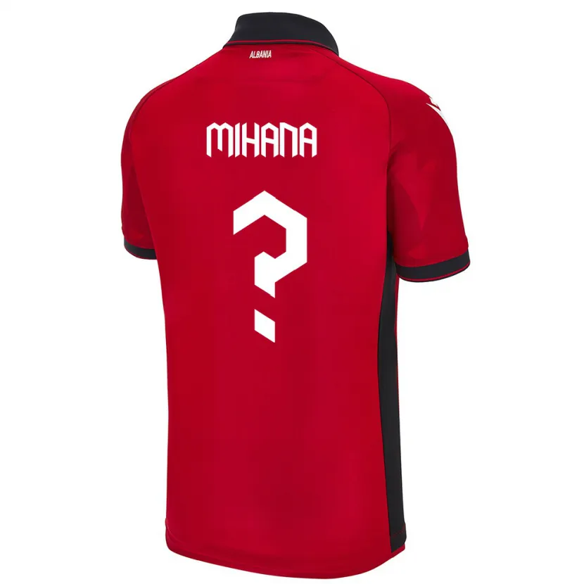 Danxen Dame Albania Emiljano Mihana #0 Rød Hjemmetrøye Drakt Trøye 24-26 Skjorter T-Skjorte