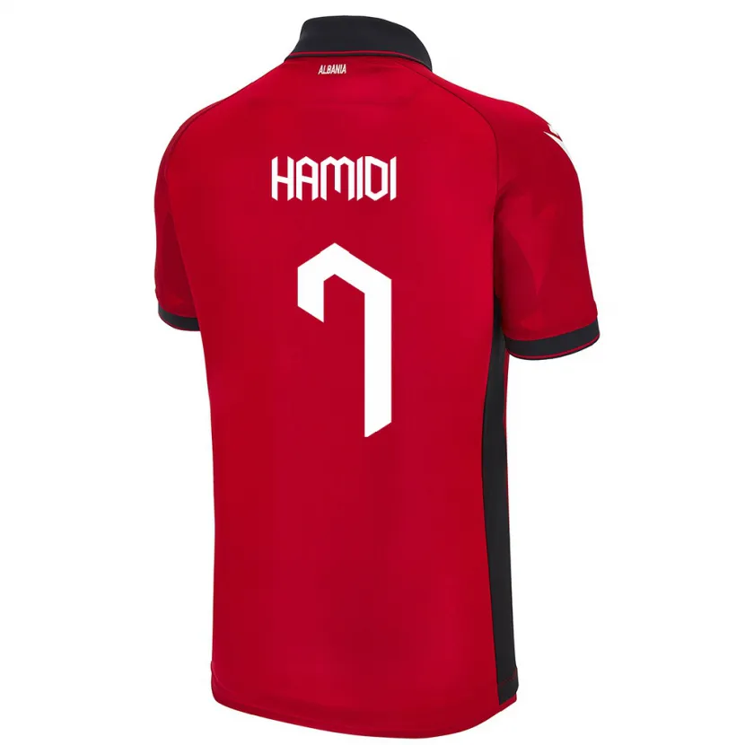 Danxen Dame Albania Mimoza Hamidi #7 Rød Hjemmetrøye Drakt Trøye 24-26 Skjorter T-Skjorte