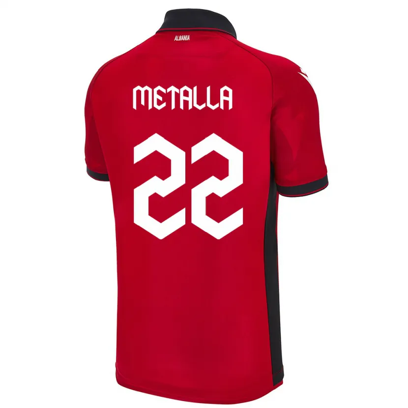 Danxen Dame Albania Mikaela Metalla #22 Rød Hjemmetrøye Drakt Trøye 24-26 Skjorter T-Skjorte