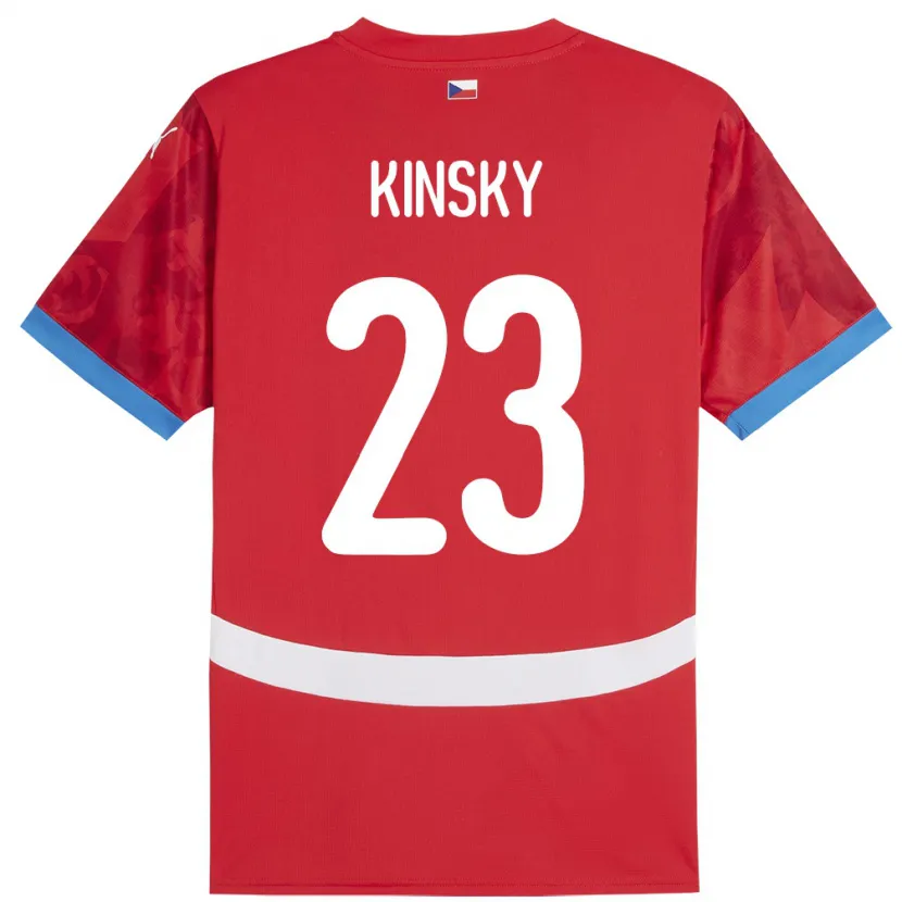 Danxen Dame Tsjekkia Antonin Kinsky #23 Rød Hjemmetrøye Drakt Trøye 24-26 Skjorter T-Skjorte