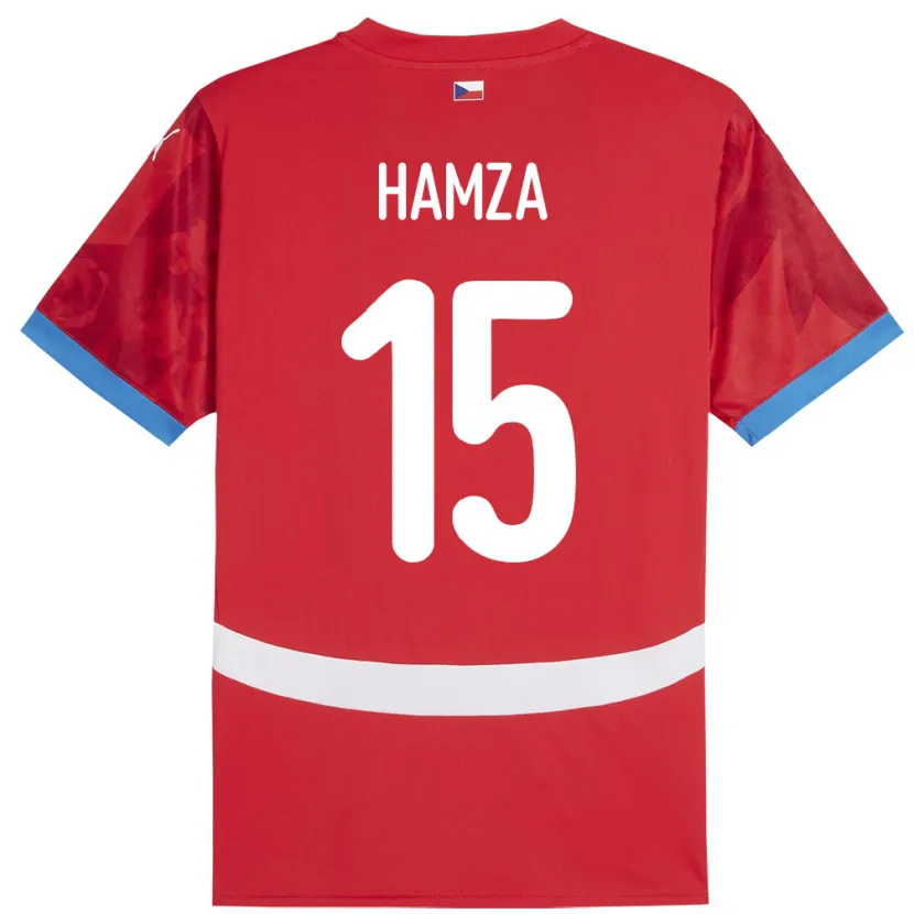 Danxen Dame Tsjekkia Jiri Hamza #15 Rød Hjemmetrøye Drakt Trøye 24-26 Skjorter T-Skjorte