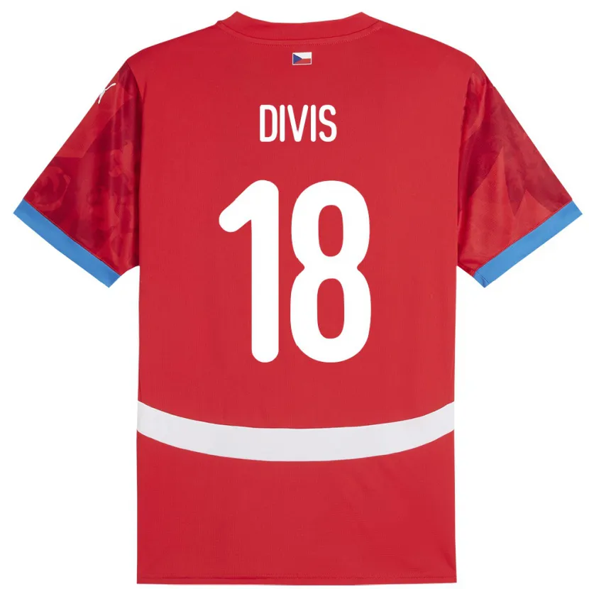 Danxen Dame Tsjekkia Matej Divis #18 Rød Hjemmetrøye Drakt Trøye 24-26 Skjorter T-Skjorte