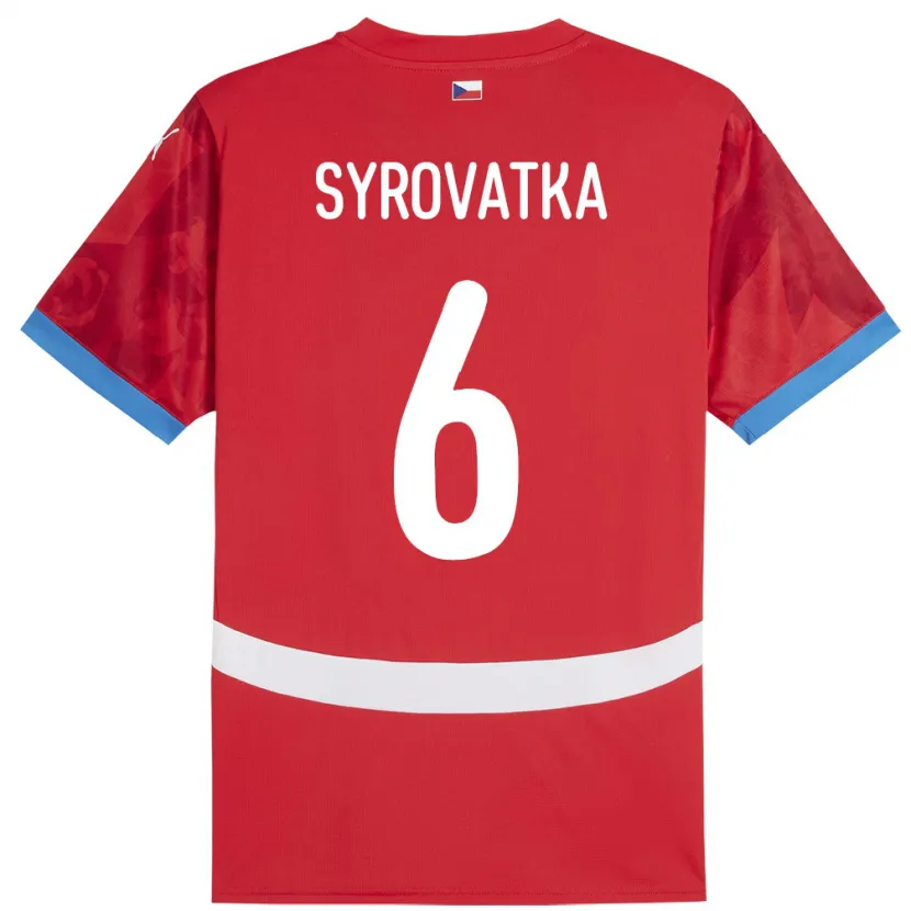 Danxen Dame Tsjekkia Matyas Syrovatka #6 Rød Hjemmetrøye Drakt Trøye 24-26 Skjorter T-Skjorte