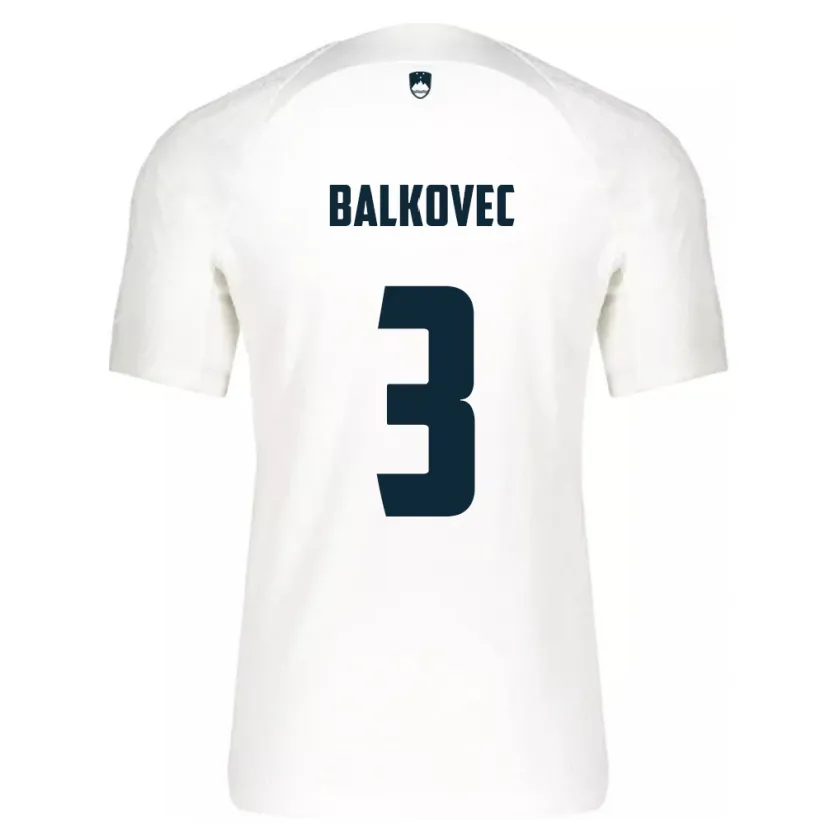Danxen Dame Slovenia Jure Balkovec #3 Hvit Hjemmetrøye Drakt Trøye 24-26 Skjorter T-Skjorte
