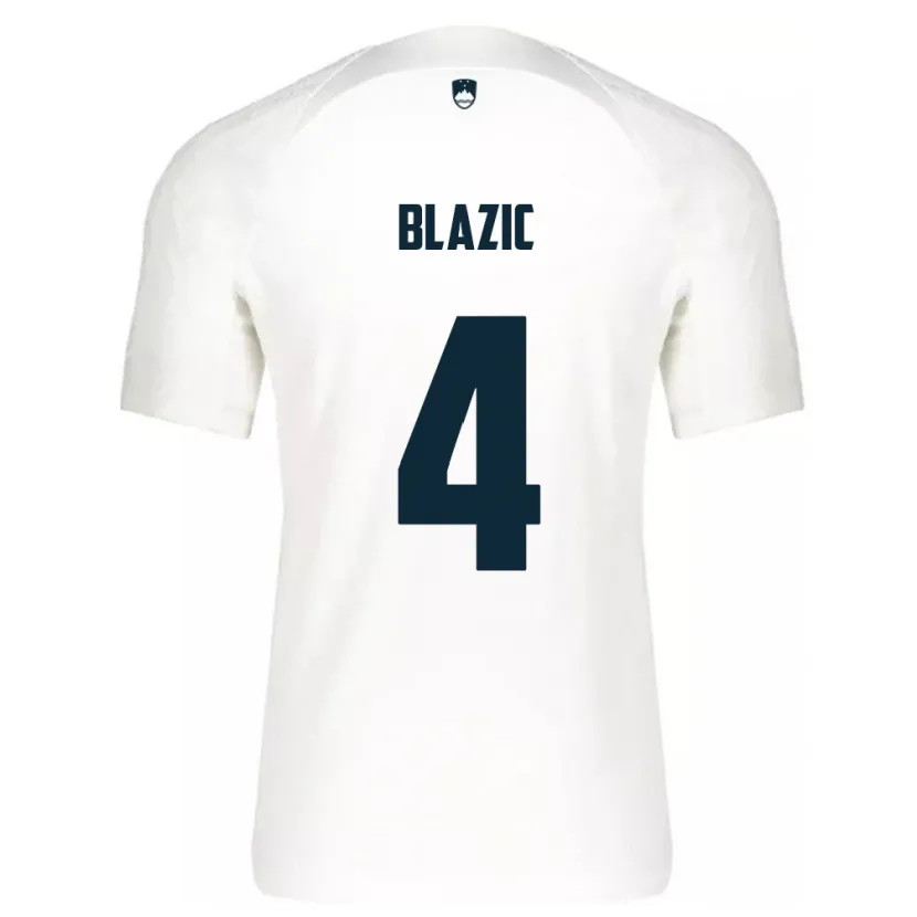 Danxen Dame Slovenia Miha Blazic #4 Hvit Hjemmetrøye Drakt Trøye 24-26 Skjorter T-Skjorte