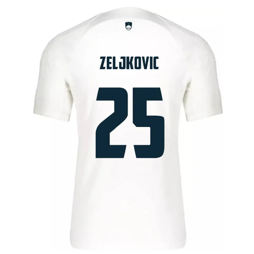 Danxen Dame Slovenia Adrian Zeljkovic #25 Hvit Hjemmetrøye Drakt Trøye 24-26 Skjorter T-Skjorte