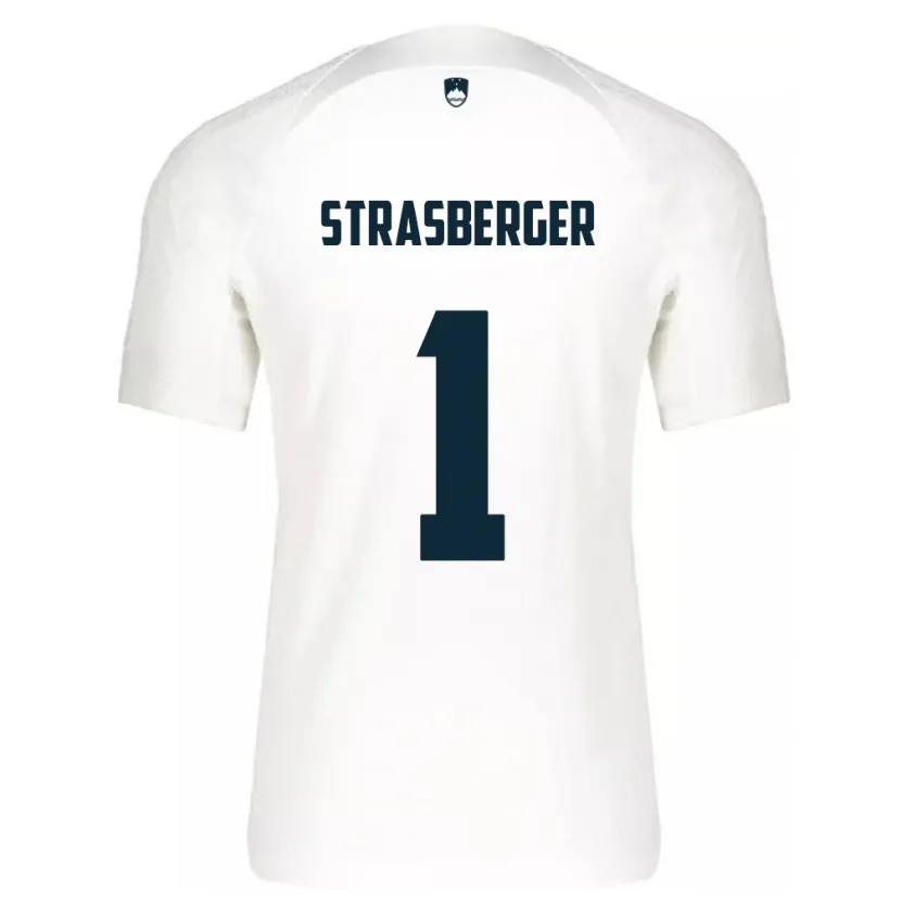 Danxen Dame Slovenia Tim Strasberger #1 Hvit Hjemmetrøye Drakt Trøye 24-26 Skjorter T-Skjorte
