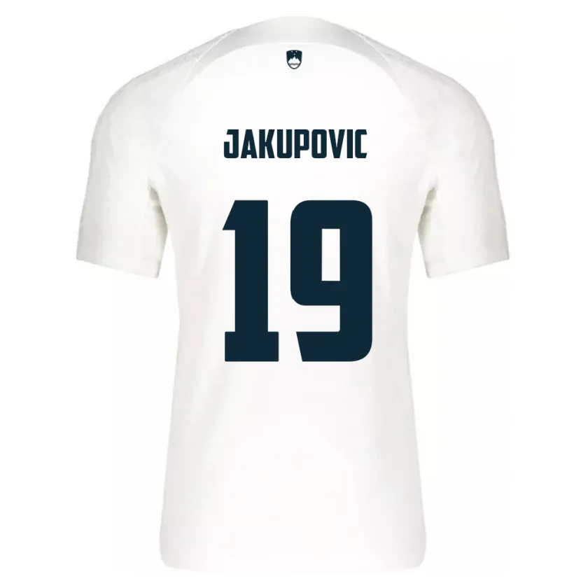 Danxen Dame Slovenia Aldin Jakupovic #19 Hvit Hjemmetrøye Drakt Trøye 24-26 Skjorter T-Skjorte