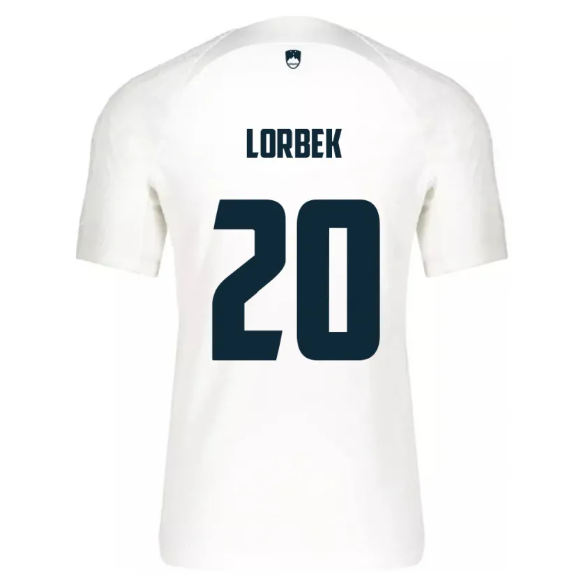 Danxen Dame Slovenia Anej Lorbek #20 Hvit Hjemmetrøye Drakt Trøye 24-26 Skjorter T-Skjorte