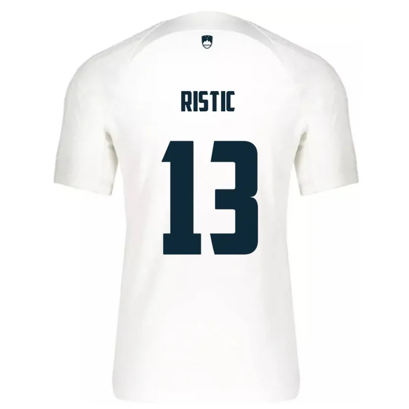 Danxen Dame Slovenia Aleks Ristic #13 Hvit Hjemmetrøye Drakt Trøye 24-26 Skjorter T-Skjorte