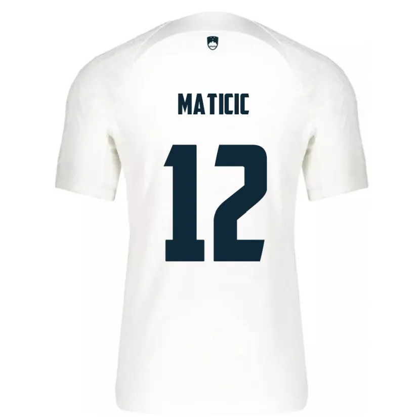 Danxen Dame Slovenia Benjamin Maticic #12 Hvit Hjemmetrøye Drakt Trøye 24-26 Skjorter T-Skjorte