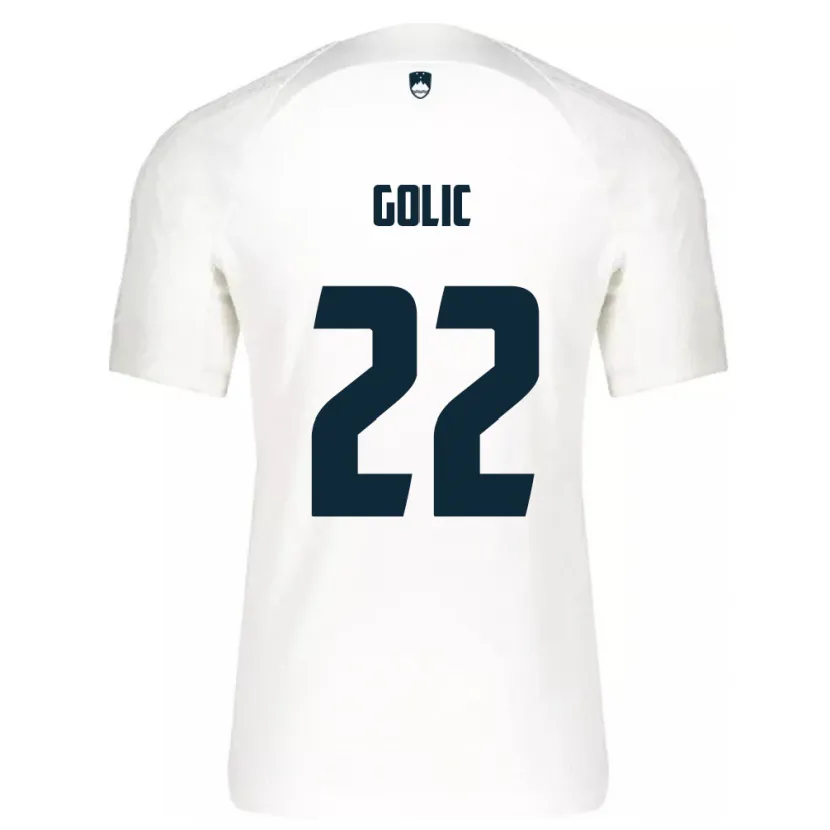 Danxen Dame Slovenia Tilen Golic #22 Hvit Hjemmetrøye Drakt Trøye 24-26 Skjorter T-Skjorte
