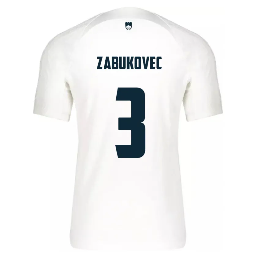 Danxen Dame Slovenia Anze Zabukovec #3 Hvit Hjemmetrøye Drakt Trøye 24-26 Skjorter T-Skjorte