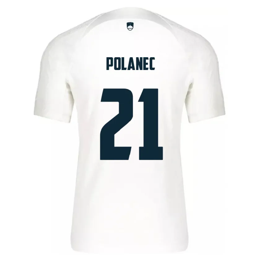 Danxen Dame Slovenia Gaj Polanec #21 Hvit Hjemmetrøye Drakt Trøye 24-26 Skjorter T-Skjorte