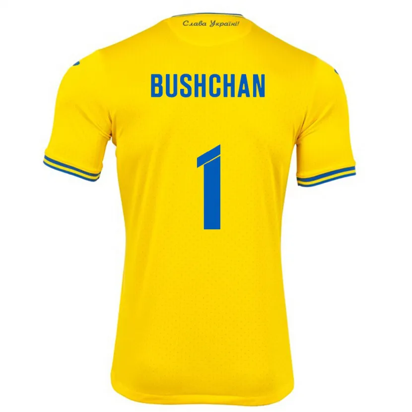 Danxen Dame Ukraina Georgiy Bushchan #1 Gul Hjemmetrøye Drakt Trøye 24-26 Skjorter T-Skjorte