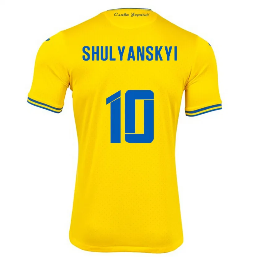 Danxen Dame Ukraina Artem Shulyanskyi #10 Gul Hjemmetrøye Drakt Trøye 24-26 Skjorter T-Skjorte