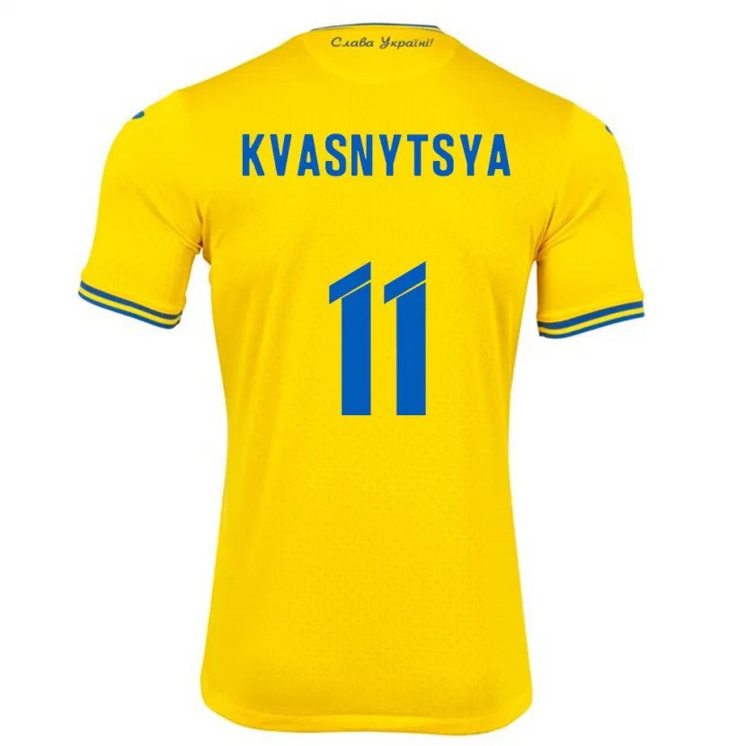 Danxen Dame Ukraina Ilya Kvasnytsya #11 Gul Hjemmetrøye Drakt Trøye 24-26 Skjorter T-Skjorte