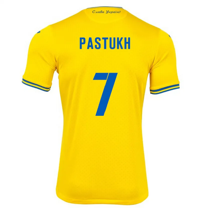 Danxen Dame Ukraina Yevgeniy Pastukh #7 Gul Hjemmetrøye Drakt Trøye 24-26 Skjorter T-Skjorte