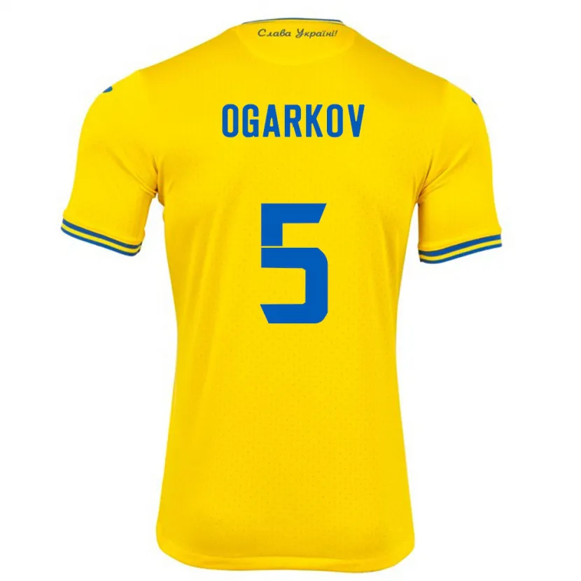 Danxen Dame Ukraina Mykola Ogarkov #5 Gul Hjemmetrøye Drakt Trøye 24-26 Skjorter T-Skjorte