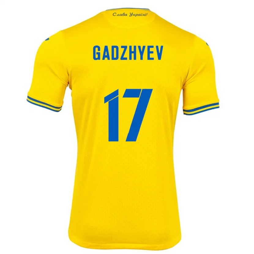 Danxen Dame Ukraina Ramik Gadzhyev #17 Gul Hjemmetrøye Drakt Trøye 24-26 Skjorter T-Skjorte