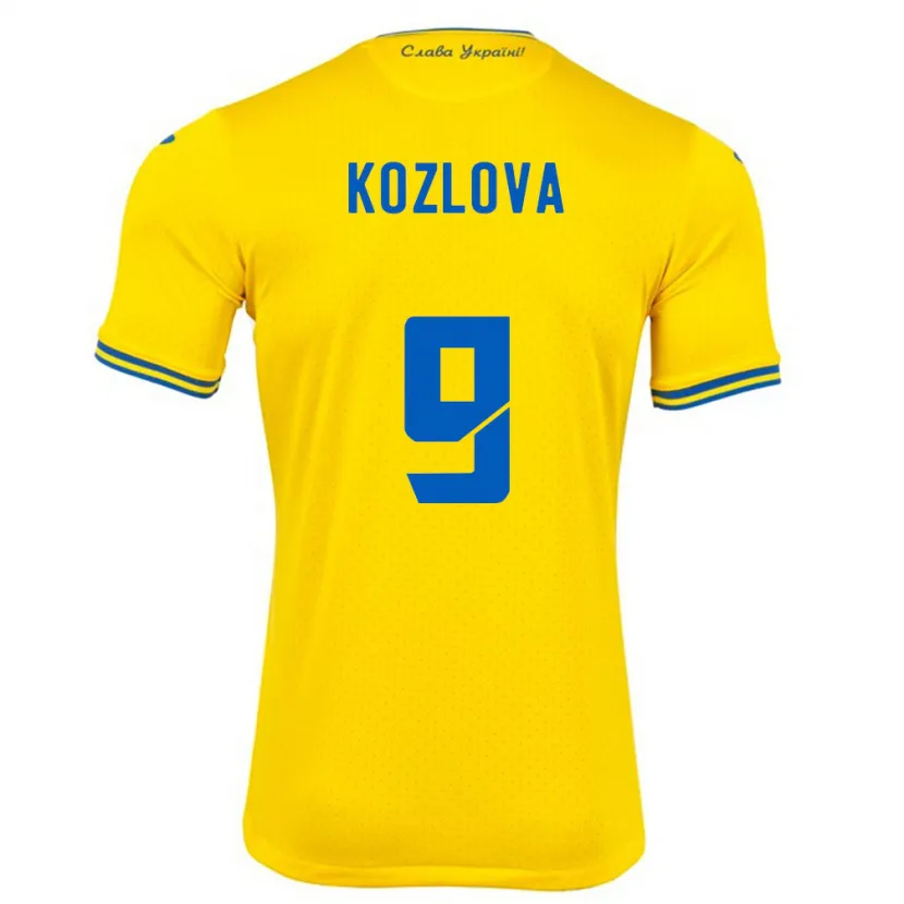 Danxen Dame Ukraina Nicole Kozlova #9 Gul Hjemmetrøye Drakt Trøye 24-26 Skjorter T-Skjorte