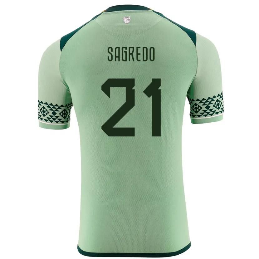 Danxen Dame Bolivia José Sagredo #21 Lysegrønn Hjemmetrøye Drakt Trøye 24-26 Skjorter T-Skjorte