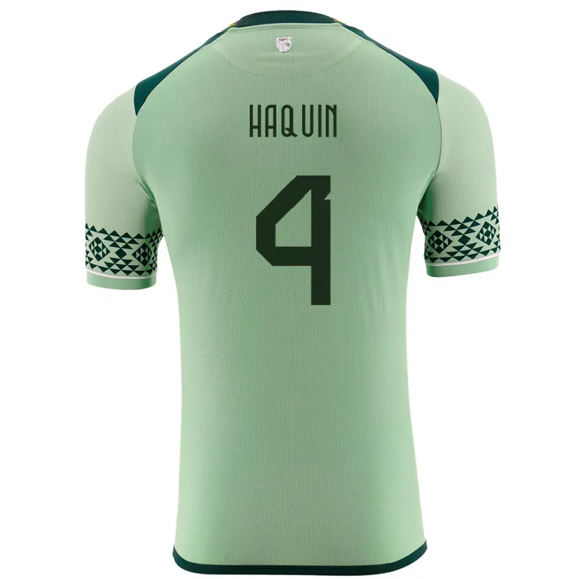 Danxen Dame Bolivia Luis Haquín #4 Lysegrønn Hjemmetrøye Drakt Trøye 24-26 Skjorter T-Skjorte