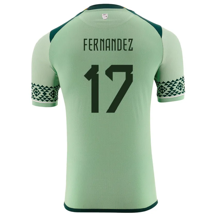 Danxen Dame Bolivia Roberto Fernández #17 Lysegrønn Hjemmetrøye Drakt Trøye 24-26 Skjorter T-Skjorte