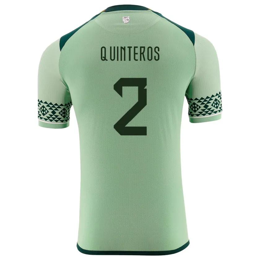 Danxen Dame Bolivia Jairo Quinteros #2 Lysegrønn Hjemmetrøye Drakt Trøye 24-26 Skjorter T-Skjorte