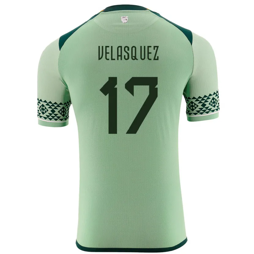 Danxen Dame Bolivia Jhon Velásquez #17 Lysegrønn Hjemmetrøye Drakt Trøye 24-26 Skjorter T-Skjorte