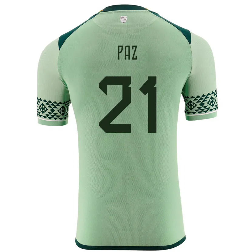 Danxen Dame Bolivia Luis Paz #21 Lysegrønn Hjemmetrøye Drakt Trøye 24-26 Skjorter T-Skjorte