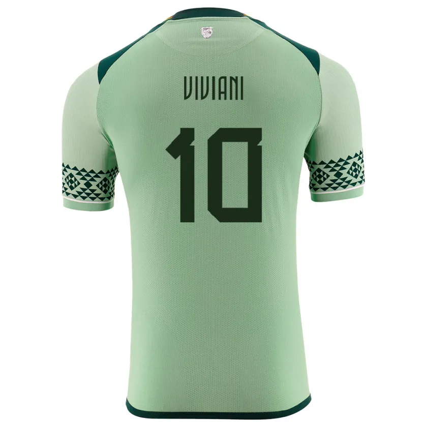 Danxen Dame Bolivia Leonardo Viviani #10 Lysegrønn Hjemmetrøye Drakt Trøye 24-26 Skjorter T-Skjorte