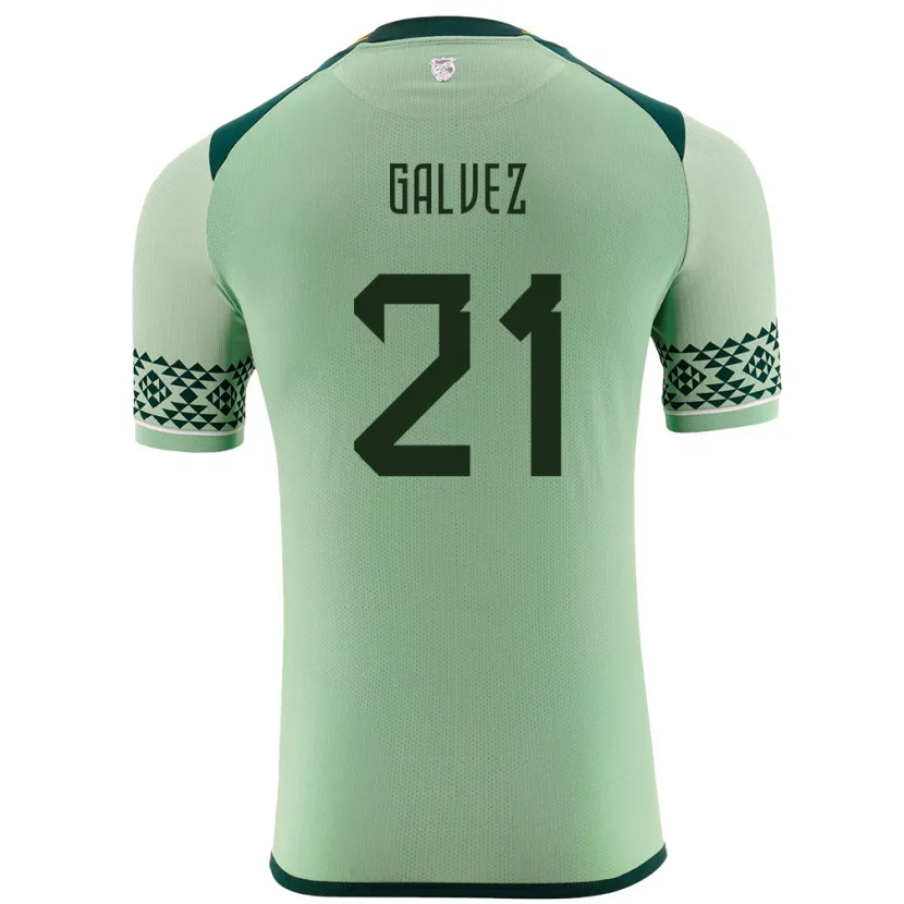 Danxen Dame Bolivia Vladimir Galvez #21 Lysegrønn Hjemmetrøye Drakt Trøye 24-26 Skjorter T-Skjorte