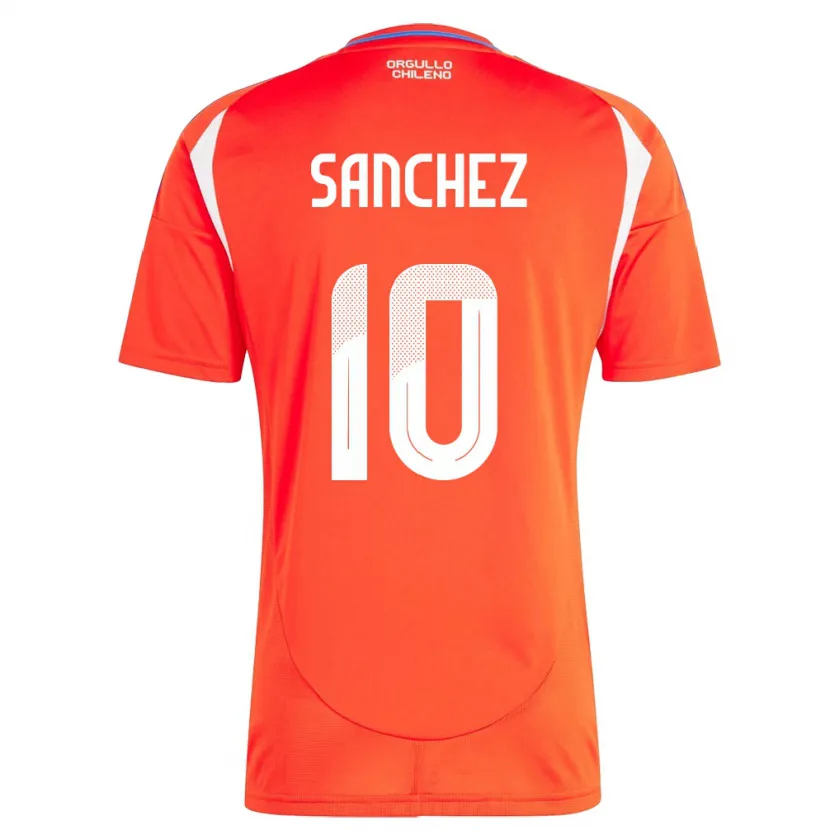 Danxen Dame Chile Alexis Sánchez #10 Rød Hjemmetrøye Drakt Trøye 24-26 Skjorter T-Skjorte
